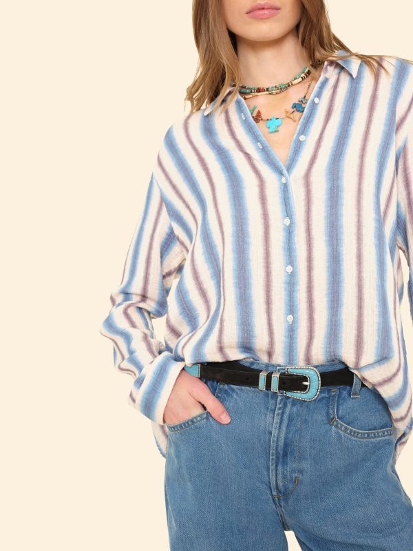 Silver Ostrich Black Suede Turquoise Belt - Image 3