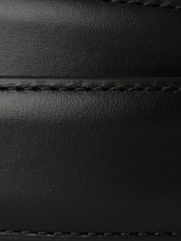 Silver Ostrich Black Calfskin Versailles Belt - Image 4