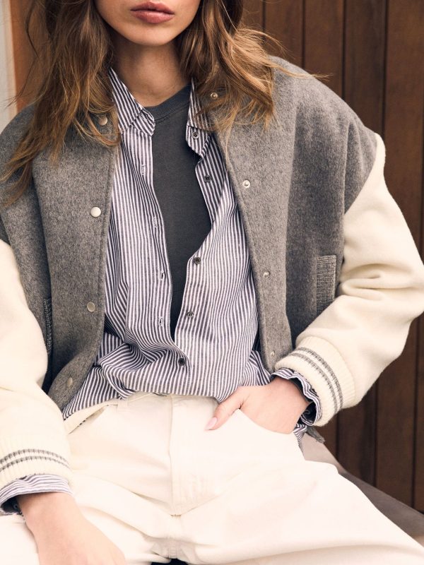 Gravel Chalk Varsity Jacket - Image 3