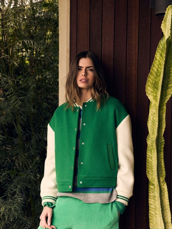 Green Chalk Varsity Jacket - Image 2