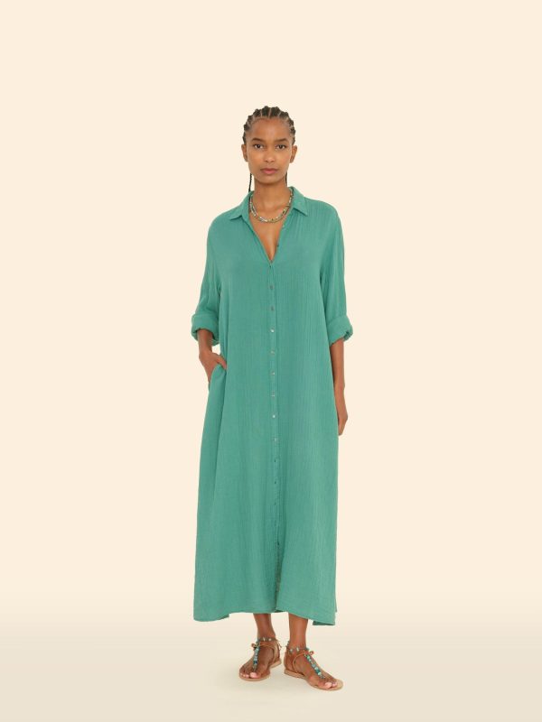 Bottle Green Boden Gauze Dress