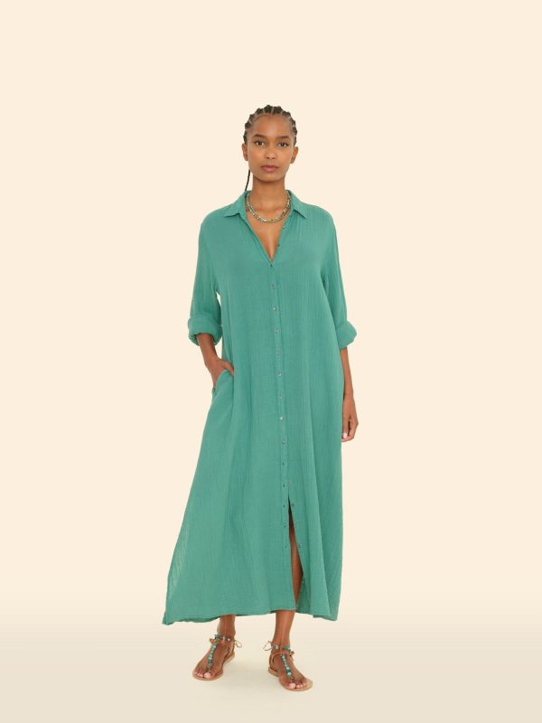 Bottle Green Boden Gauze Dress - Image 4