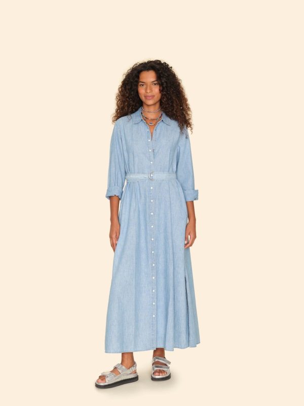 Dusty Blue Bowen Chambray Dress