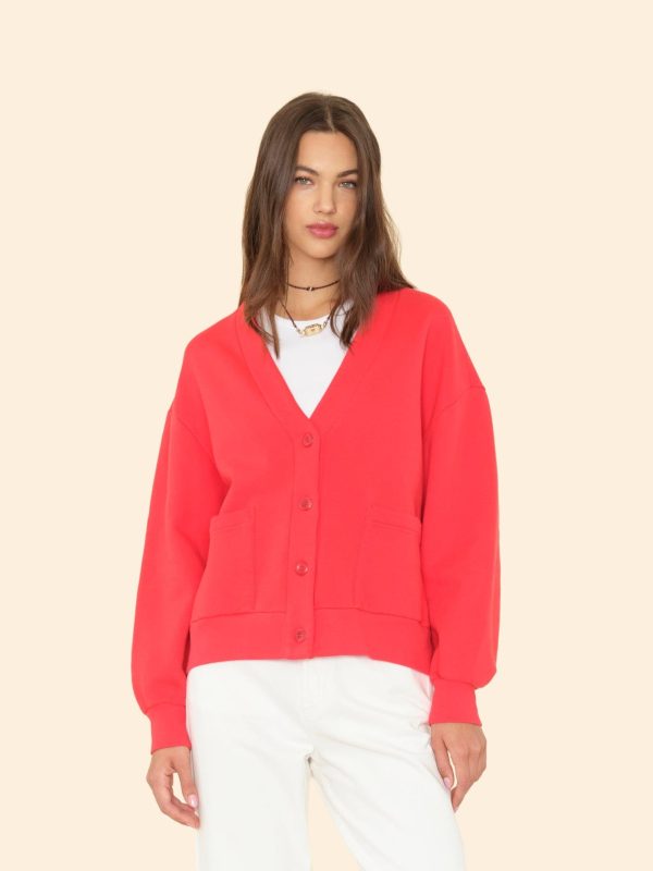 Jetty Red Benny Cardigan