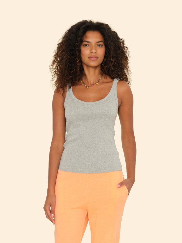 Heather Grey Beck Fine Rib Tank Top