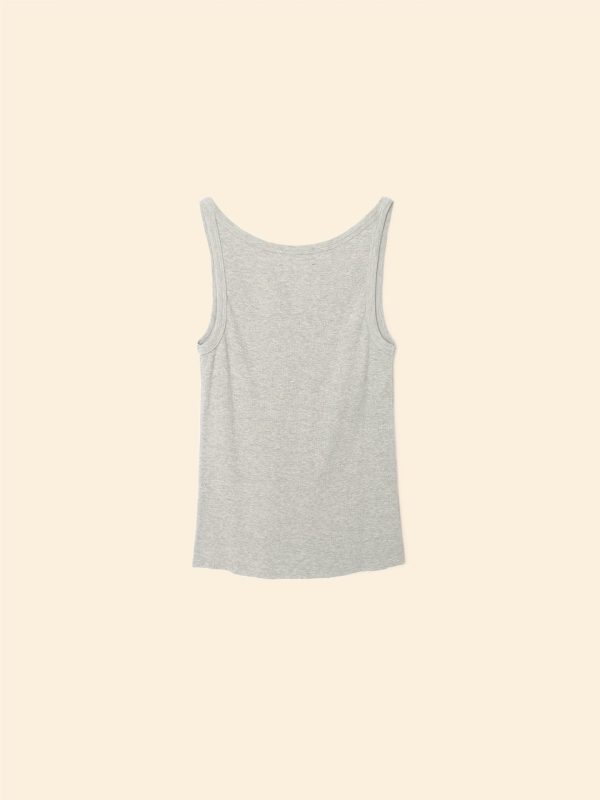Heather Grey Beck Fine Rib Tank Top - Image 5