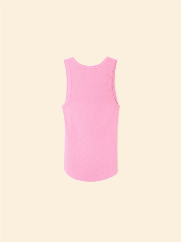 Pink Glow Arynn Fine Rib Tank Top - Image 4