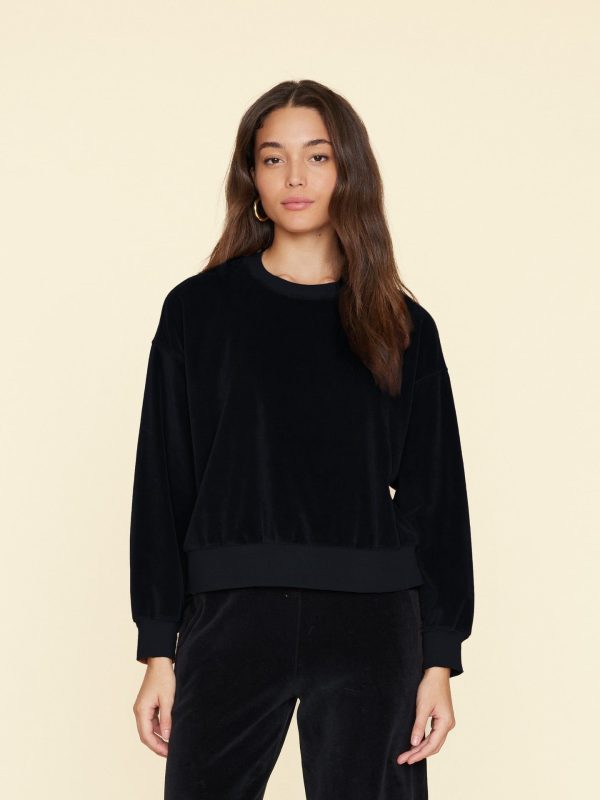 Black Huxley Velour Sweatshirt