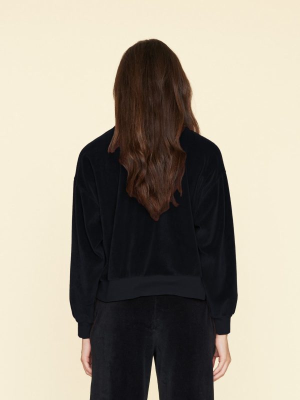 Black Huxley Velour Sweatshirt - Image 2