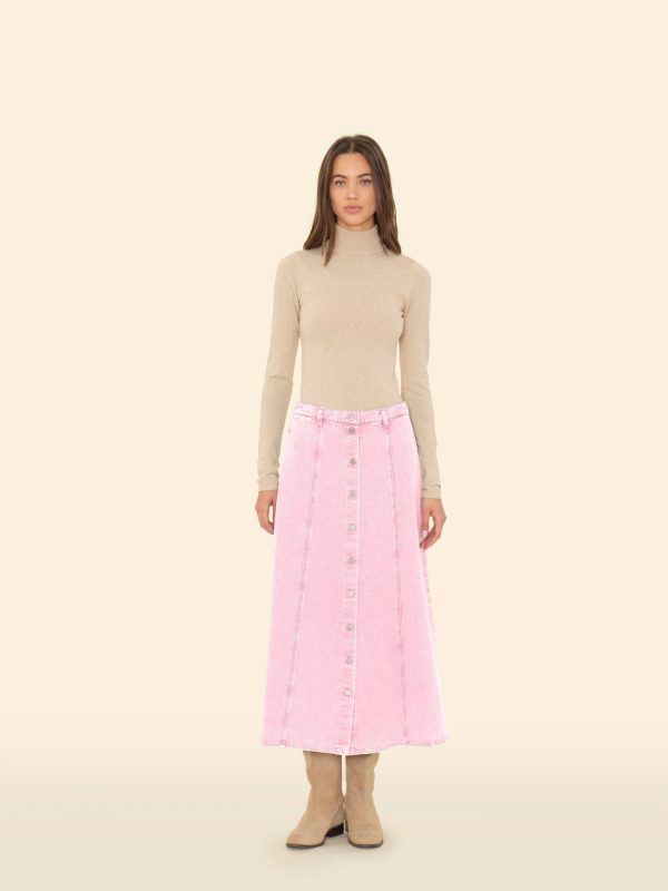 Petal Pink Spence Denim Skirt